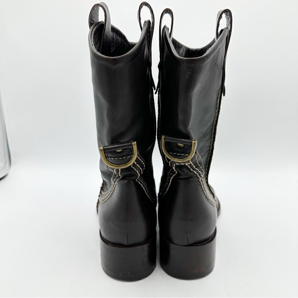 Tentazione Italian Brown Leather‎ Cap Toe Booties Sz EUR 35.5 US 5 - Picture 7 of 14